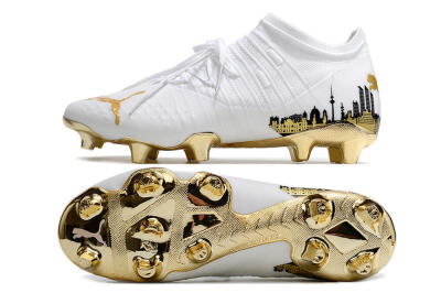 Puma Future Z 1.1 FG Low-Tops Soccer Cleats - White/Blakc/Gold