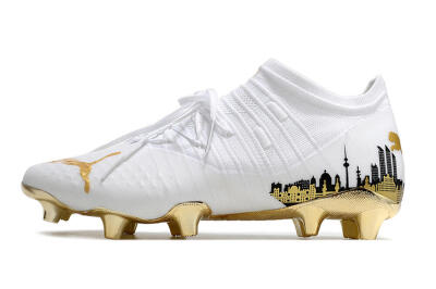 Puma Future Z 1.1 FG Low-Tops Soccer Cleats - White/Blakc/Gold