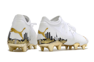 Puma Future Z 1.1 FG Low-Tops Soccer Cleats - White/Blakc/Gold