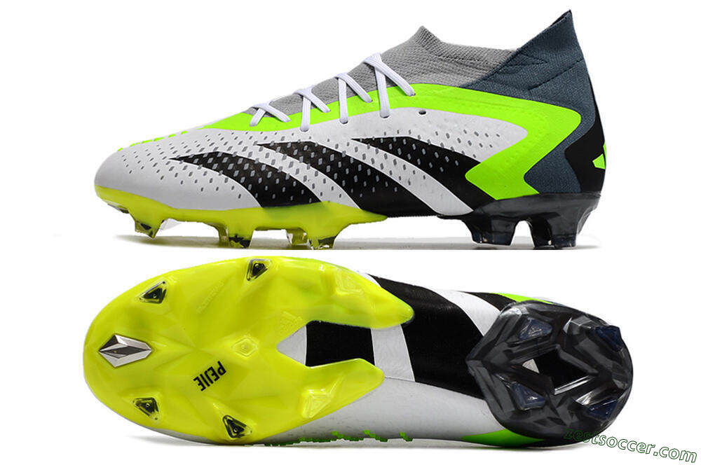 Adidas Predator Accuracy 23.1 FG Low-Tops Soccer Cleats - Grey/Green/Black 1