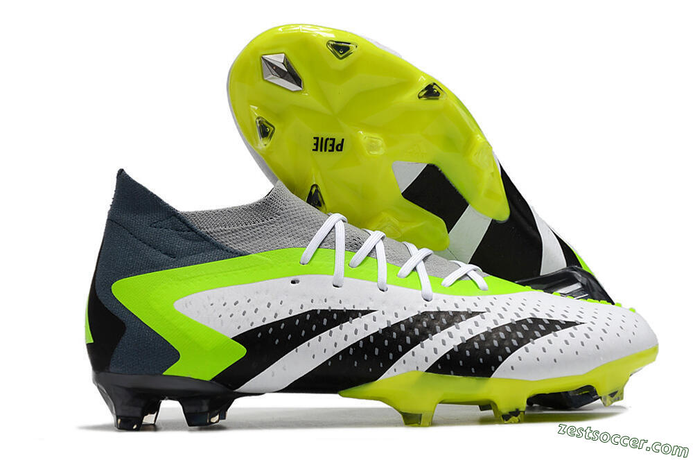 Adidas Predator Accuracy 23.1 FG Low-Tops Soccer Cleats - Grey/Green/Black 0