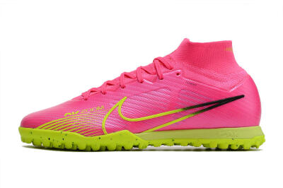 Nike Air Zoom Mercurial Superfly 9 Elite TF High-Tops Soccer Shoes - Pink/Green/Black