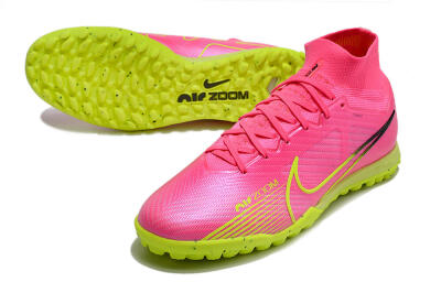 Nike Air Zoom Mercurial Superfly 9 Elite TF High-Tops Soccer Shoes - Pink/Green/Black