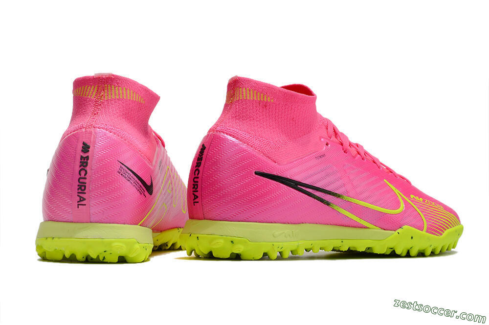 Nike Air Zoom Mercurial Superfly 9 Elite TF High-Tops Soccer Shoes - Pink/Green/Black 6