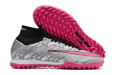Nike Mercurial Superfly 8 Elite TF High-Tops Soccer Shoes - Grey/Black/Pink