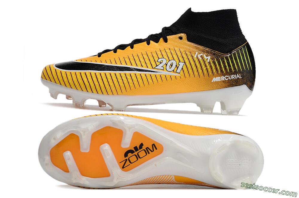 Nike Air Zoom Mercurial Superfly 9 Elite FG High-Tops Soccer Cleats - Yellow/Black/White 1