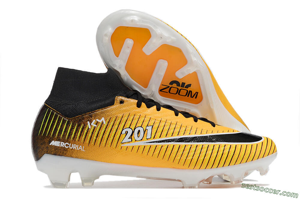 Nike Air Zoom Mercurial Superfly 9 Elite FG High-Tops Soccer Cleats - Yellow/Black/White 0