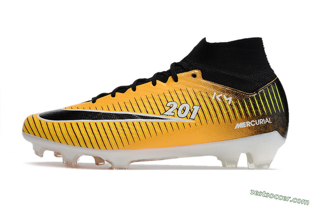 Nike Air Zoom Mercurial Superfly 9 Elite FG High-Tops Soccer Cleats - Yellow/Black/White 2