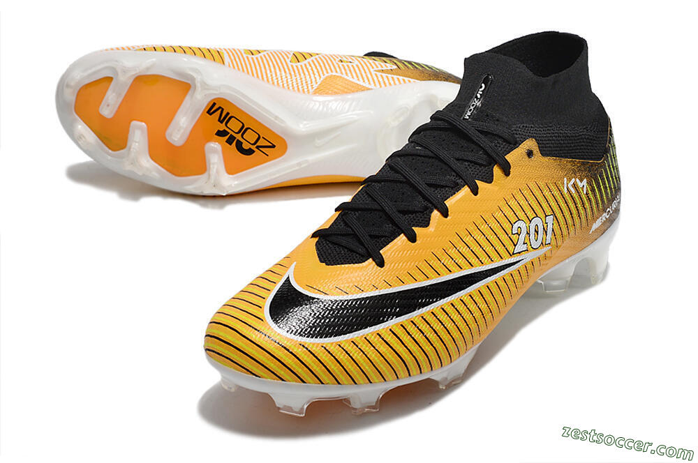 Nike Air Zoom Mercurial Superfly 9 Elite FG High-Tops Soccer Cleats - Yellow/Black/White 3