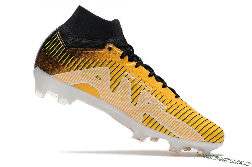 Nike Air Zoom Mercurial Superfly 9 Elite FG High-Tops Soccer Cleats - Yellow/Black/White 4