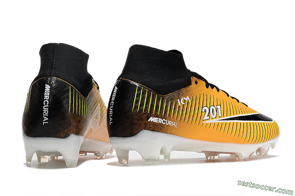Nike Air Zoom Mercurial Superfly 9 Elite FG High-Tops Soccer Cleats - Yellow/Black/White 6