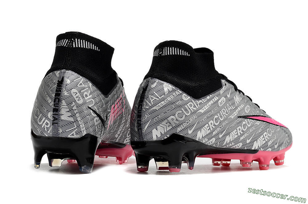 Nike Air Zoom Mercurial Superfly 9 Elite FG High-Tops Soccer Cleats - Silver/Pink/Black 6