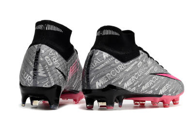 Nike Air Zoom Mercurial Superfly 9 Elite FG High-Tops Soccer Cleats - Silver/Pink/Black