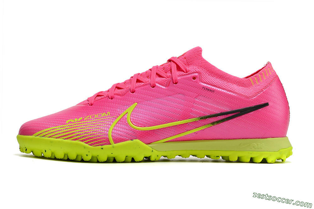Nike Air Zoom Mercurial Vapor 15 Elite TF Low-Tops Soccer Shoes - Pink/Green/Black 2