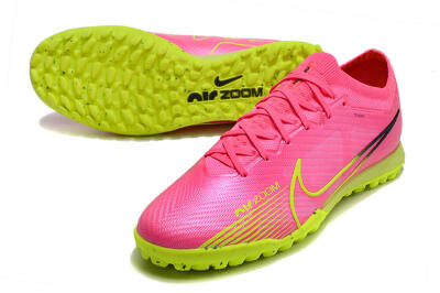 Nike Air Zoom Mercurial Vapor 15 Elite TF Low-Tops Soccer Shoes - Pink/Green/Black