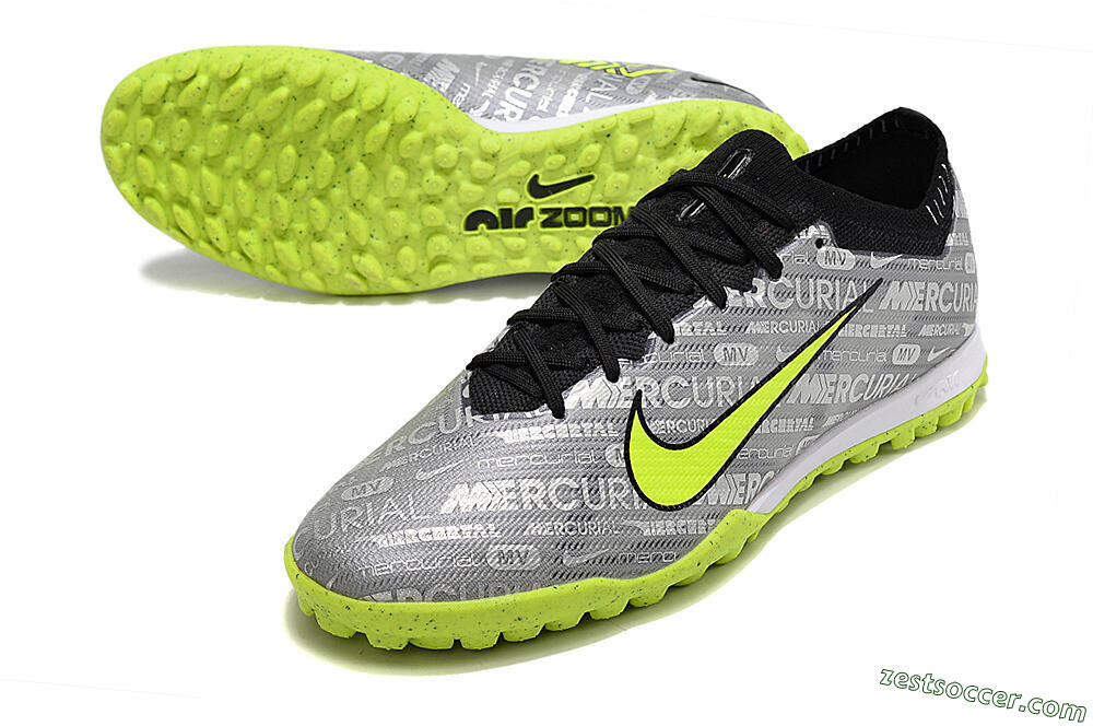Nike Air Zoom Mercurial Vapor Elite TF Low-Tops Soccer Shoes - Grey/Black/Yellow 3
