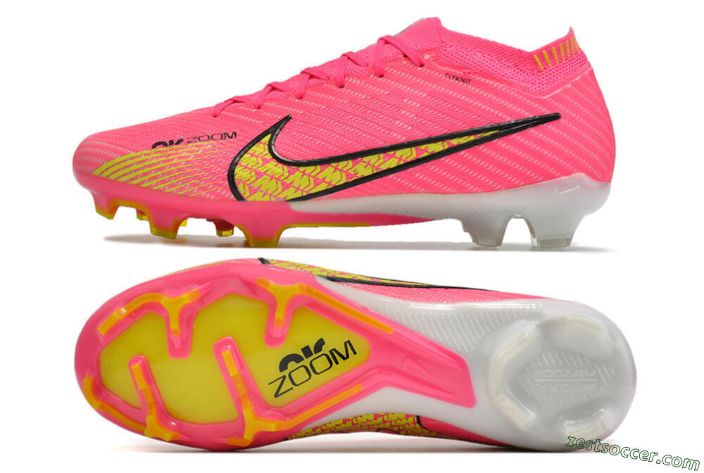 Nike Air Zoom Mercurial Vapor 15 Elite FG Low-Tops Soccer Cleats - Pink/Yellow 1