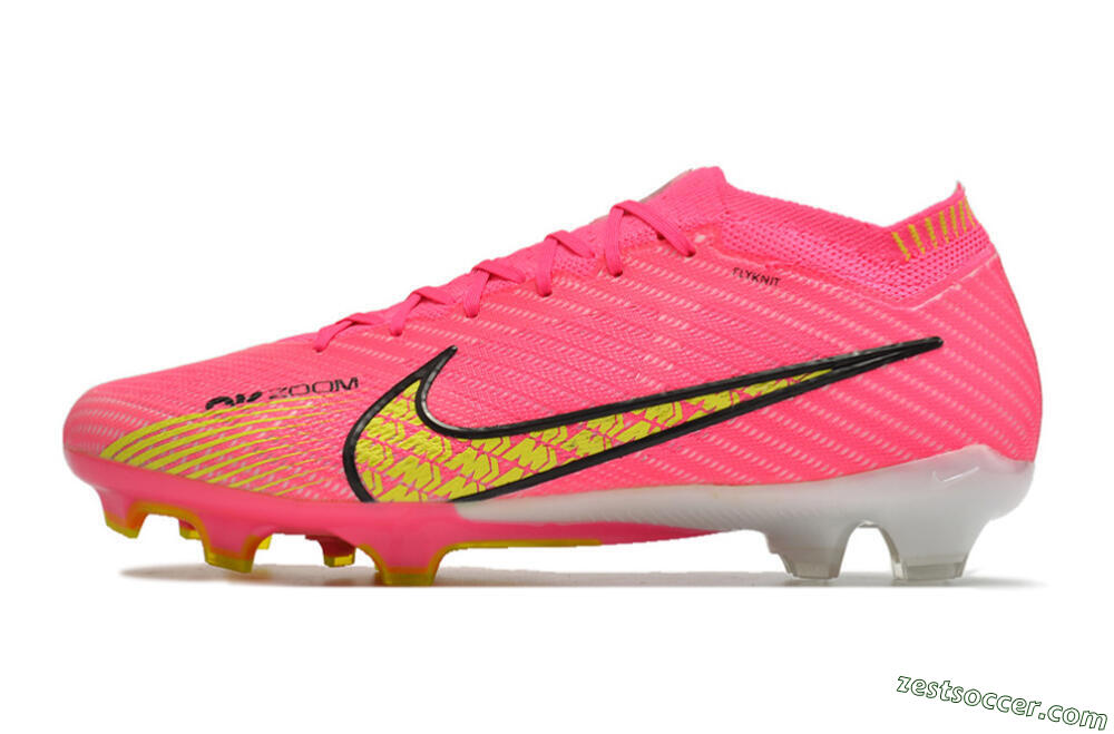 Nike Air Zoom Mercurial Vapor 15 Elite FG Low-Tops Soccer Cleats - Pink/Yellow 2