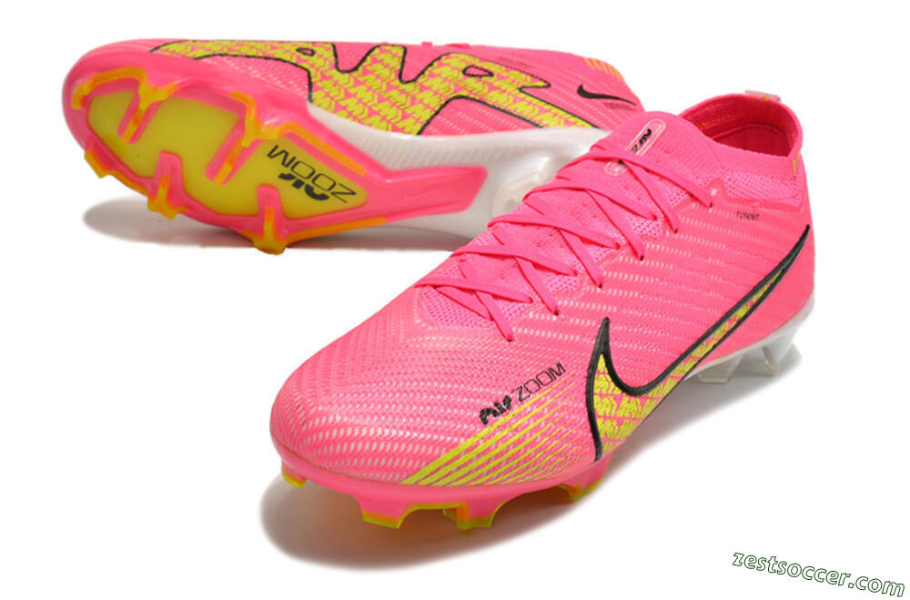 Nike Air Zoom Mercurial Vapor 15 Elite FG Low-Tops Soccer Cleats - Pink/Yellow 3