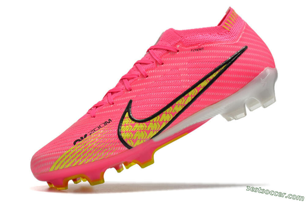 Nike Air Zoom Mercurial Vapor 15 Elite FG Low-Tops Soccer Cleats - Pink/Yellow 8