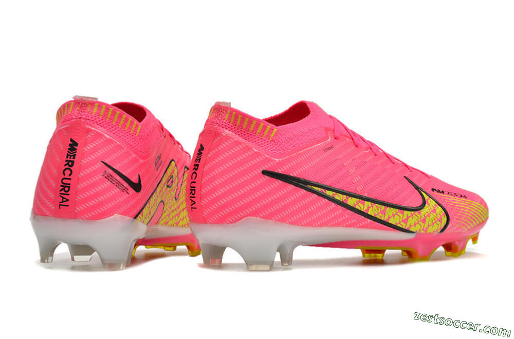 Nike Air Zoom Mercurial Vapor 15 Elite FG Low-Tops Soccer Cleats - Pink/Yellow 9
