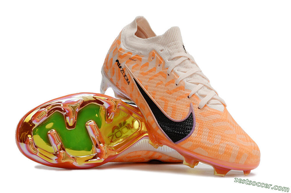 Nike Air Zoom Mercurial Vapor 15 Elite FG Low-Tops Soccer Cleats - White/Orange/Black 1