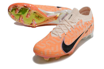 Nike Air Zoom Mercurial Vapor 15 Elite FG Low-Tops Soccer Cleats - White/Orange/Black