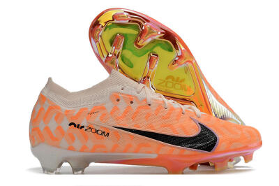 Nike Air Zoom Mercurial Vapor 15 Elite FG Low-Tops Soccer Cleats - White/Orange/Black