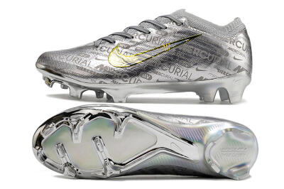 Nike Air Zoom Mercurial Vapor 15 Elite FG Low-Tops Soccer Cleats - Silver/Gold