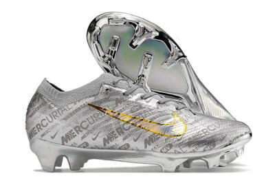 Nike Air Zoom Mercurial Vapor 15 Elite FG Low-Tops Soccer Cleats - Silver/Gold