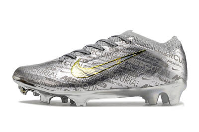 Nike Air Zoom Mercurial Vapor 15 Elite FG Low-Tops Soccer Cleats - Silver/Gold