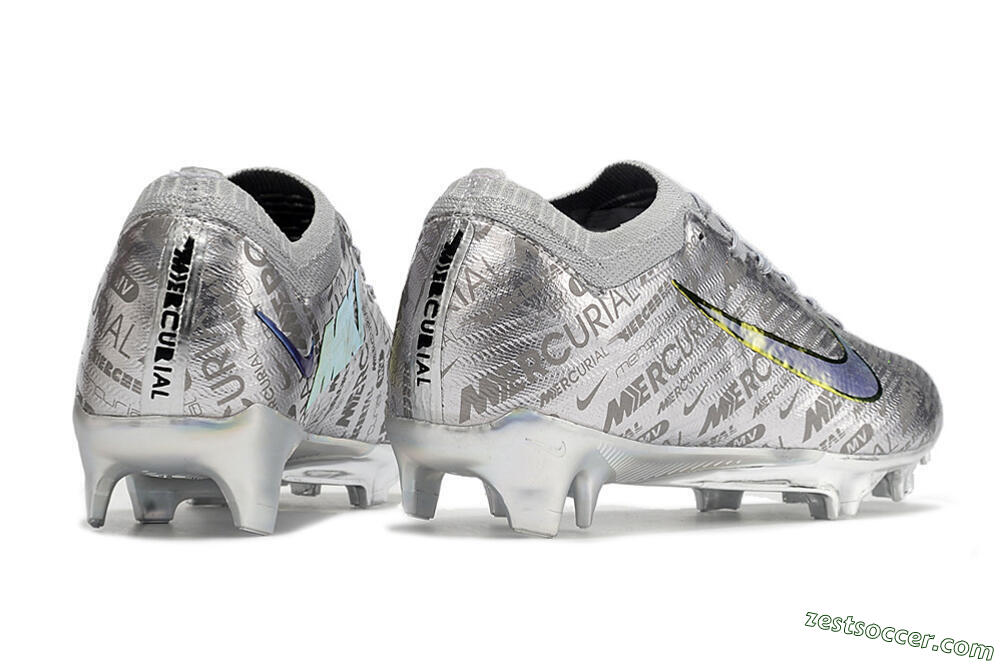 Nike Air Zoom Mercurial Vapor 15 Elite FG Low-Tops Soccer Cleats - Silver/Gold 6