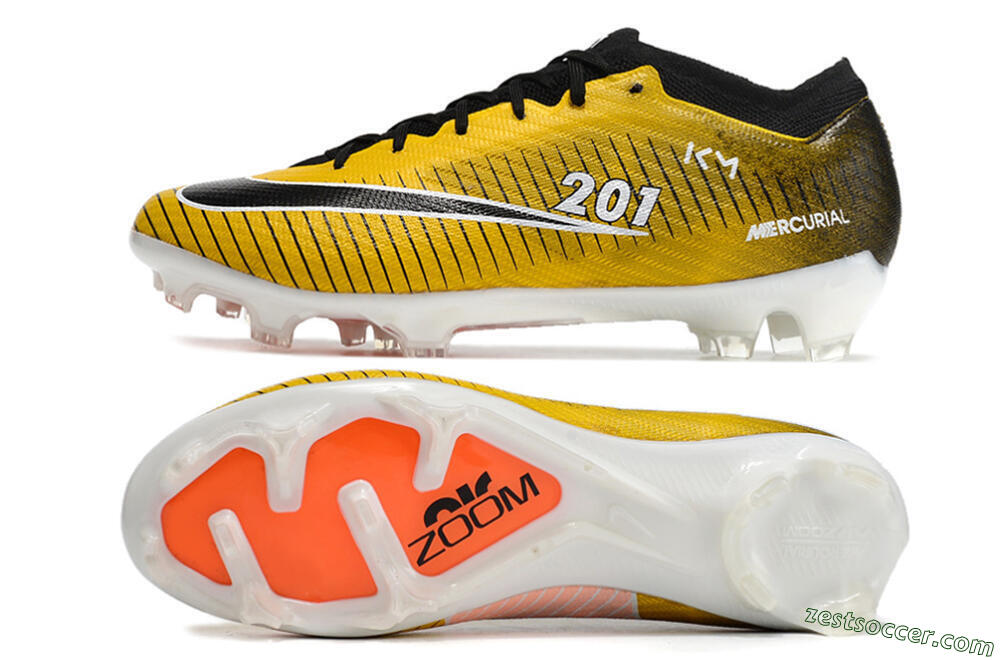 Nike Air Zoom Mercurial Vapor 15 Elite FG Low-Tops Soccer Cleats - Yellow/Black/White 1