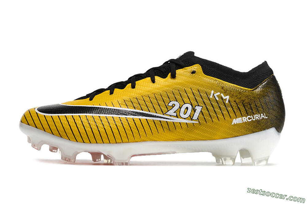 Nike Air Zoom Mercurial Vapor 15 Elite FG Low-Tops Soccer Cleats - Yellow/Black/White 2
