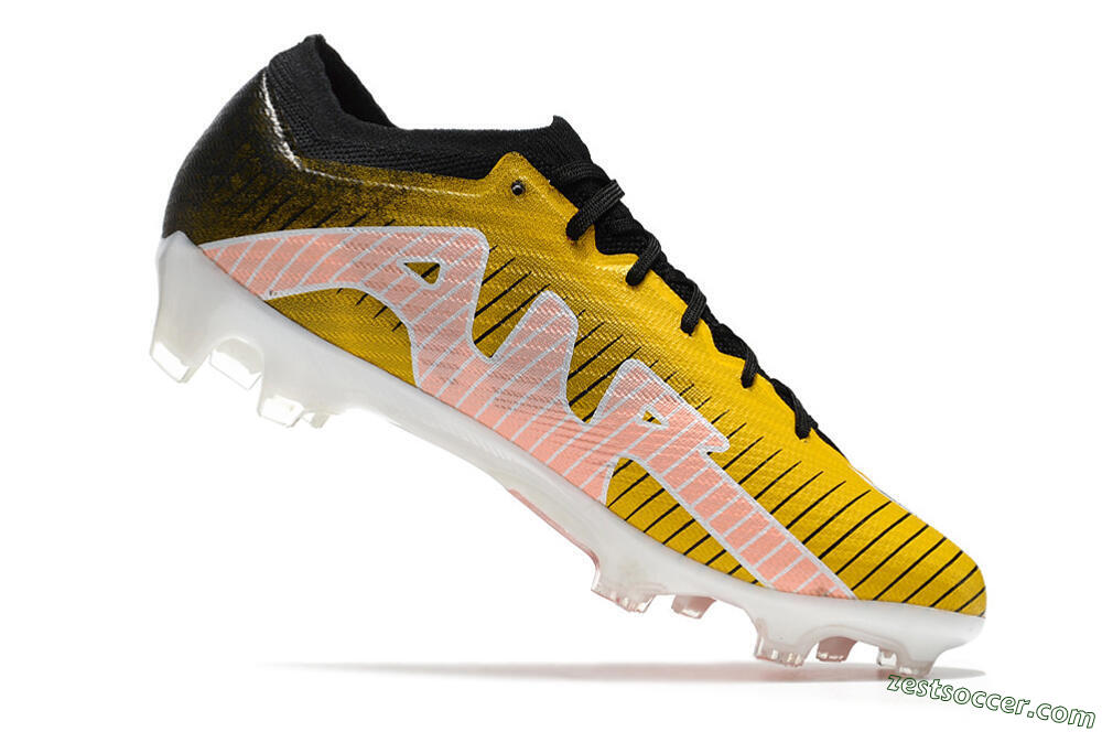 Nike Air Zoom Mercurial Vapor 15 Elite FG Low-Tops Soccer Cleats - Yellow/Black/White 4