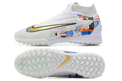 Harry Kane x Nike Phantom GX Elite DF Link TF High-Tops Soccer Shoes - White/Gold/Black