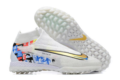 Harry Kane x Nike Phantom GX Elite DF Link TF High-Tops Soccer Shoes - White/Gold/Black