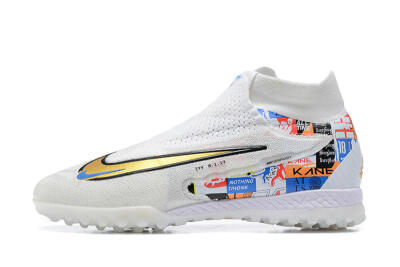 Harry Kane x Nike Phantom GX Elite DF Link TF High-Tops Soccer Shoes - White/Gold/Black