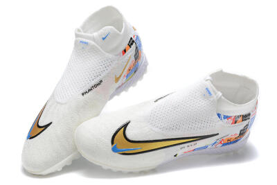 Harry Kane x Nike Phantom GX Elite DF Link TF High-Tops Soccer Shoes - White/Gold/Black