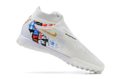 Harry Kane x Nike Phantom GX Elite DF Link TF High-Tops Soccer Shoes - White/Gold/Black