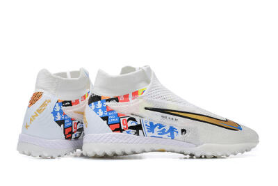 Harry Kane x Nike Phantom GX Elite DF Link TF High-Tops Soccer Shoes - White/Gold/Black