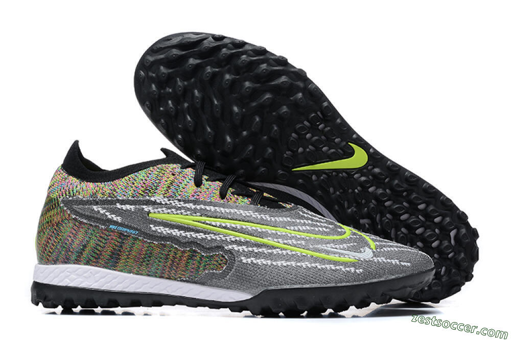 Nike Phantom GX Elite TF Low-Tops Soccer Shoes - Black/Yellow/Rainbow 0