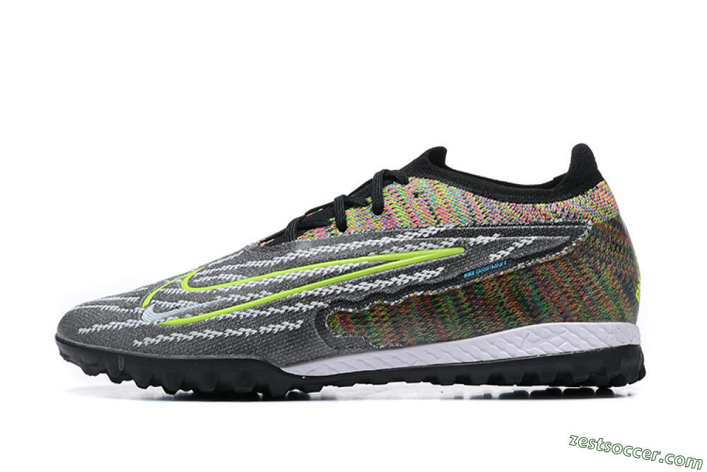Nike Phantom GX Elite TF Low-Tops Soccer Shoes - Black/Yellow/Rainbow 2