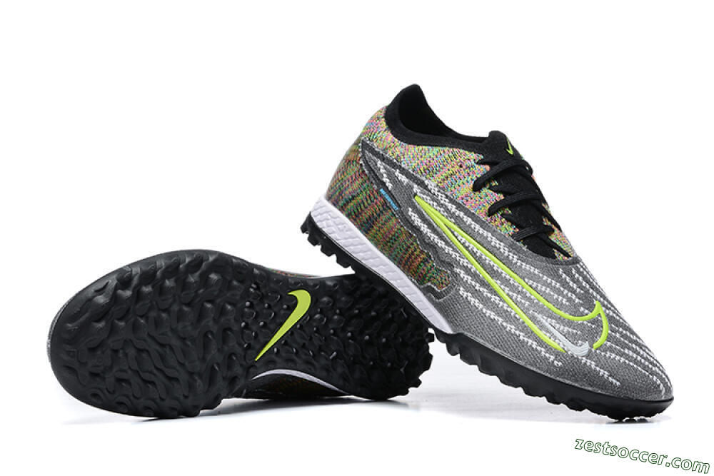 Nike Phantom GX Elite TF Low-Tops Soccer Shoes - Black/Yellow/Rainbow 4