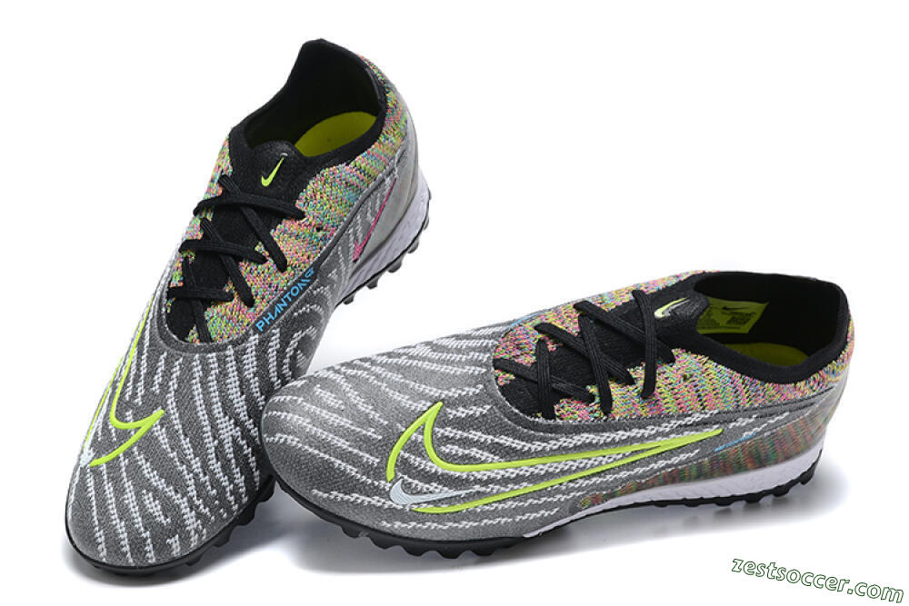 Nike Phantom GX Elite TF Low-Tops Soccer Shoes - Black/Yellow/Rainbow 5