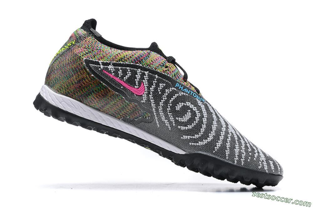 Nike Phantom GX Elite TF Low-Tops Soccer Shoes - Black/Yellow/Rainbow 6