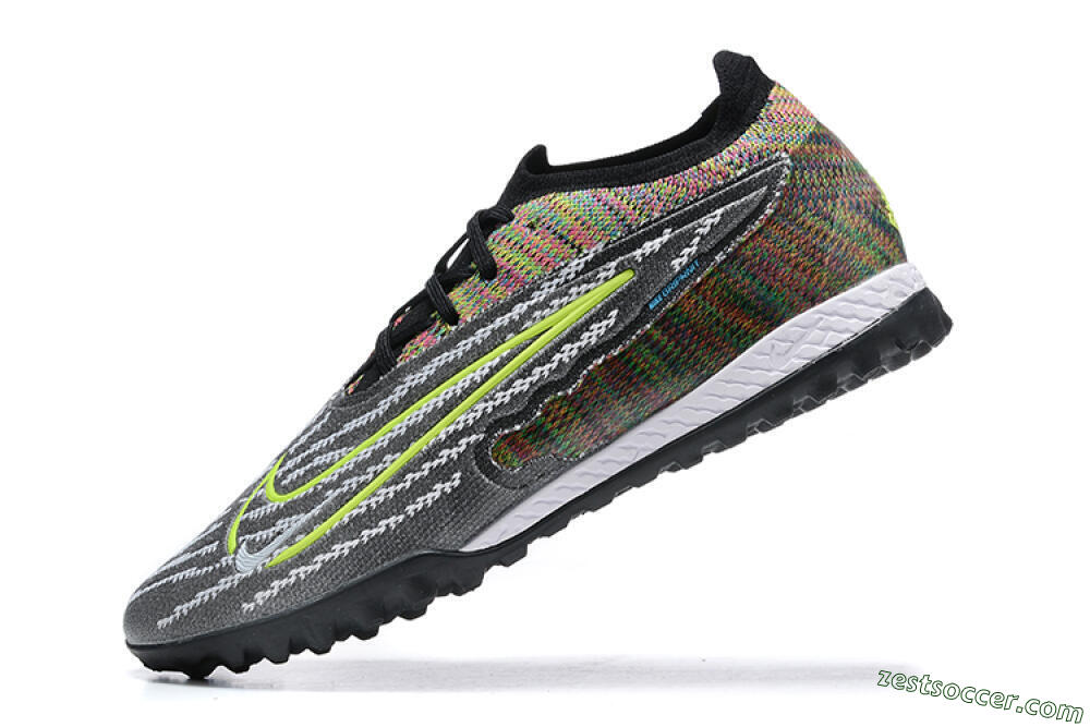 Nike Phantom GX Elite TF Low-Tops Soccer Shoes - Black/Yellow/Rainbow 7