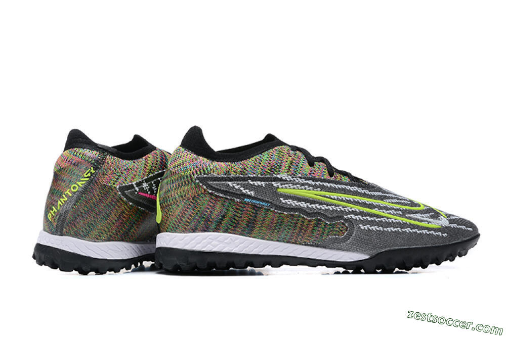 Nike Phantom GX Elite TF Low-Tops Soccer Shoes - Black/Yellow/Rainbow 8
