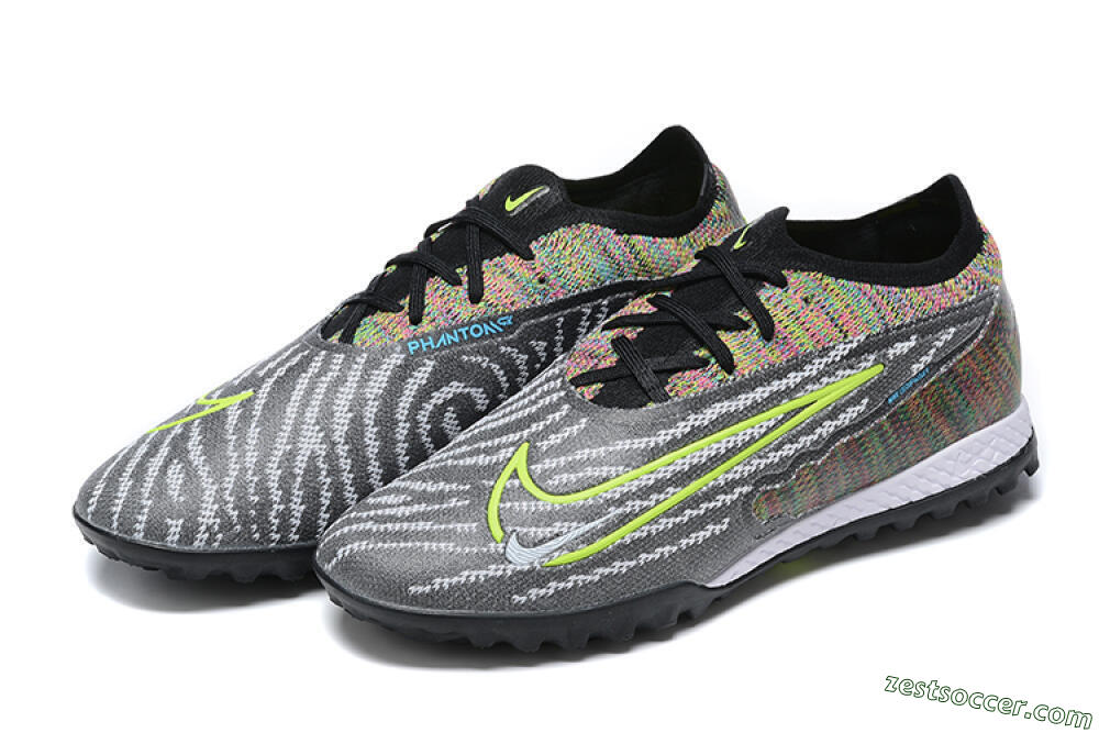 Nike Phantom GX Elite TF Low-Tops Soccer Shoes - Black/Yellow/Rainbow 9