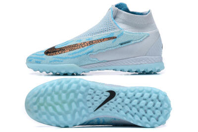 Nike Phantom GX Elite DF Link TF High-Tops Soccer Shoes - Grey/Blue/Black